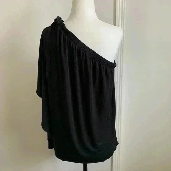 ❤️ BNWOT- Wilmer T-shirt ruffle one shoulder tube  top in black size M - Picture 3 of 6